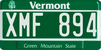 VT license plate XMF894