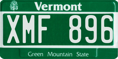 VT license plate XMF896