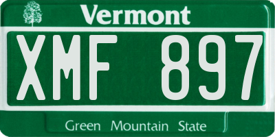 VT license plate XMF897