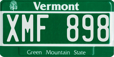 VT license plate XMF898