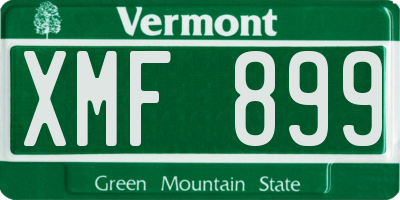 VT license plate XMF899