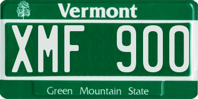 VT license plate XMF900