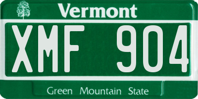 VT license plate XMF904