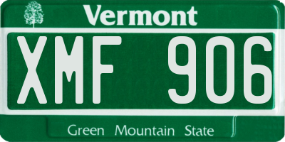 VT license plate XMF906