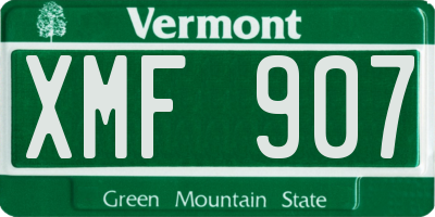 VT license plate XMF907