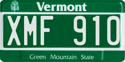 VT license plate XMF910