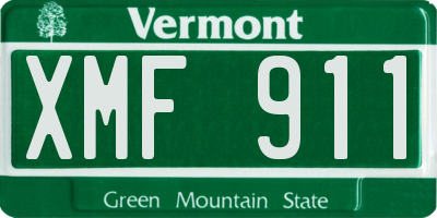 VT license plate XMF911
