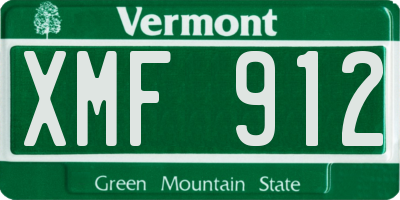 VT license plate XMF912