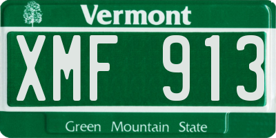 VT license plate XMF913