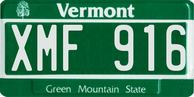 VT license plate XMF916