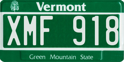 VT license plate XMF918