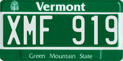 VT license plate XMF919