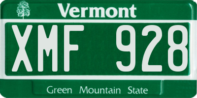VT license plate XMF928