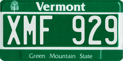 VT license plate XMF929