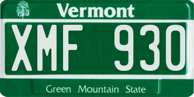 VT license plate XMF930