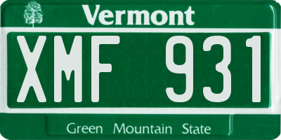 VT license plate XMF931