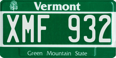 VT license plate XMF932