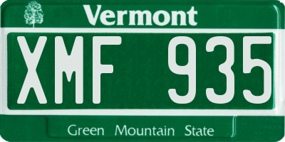 VT license plate XMF935