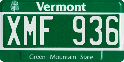 VT license plate XMF936