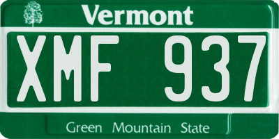 VT license plate XMF937