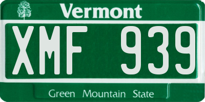 VT license plate XMF939