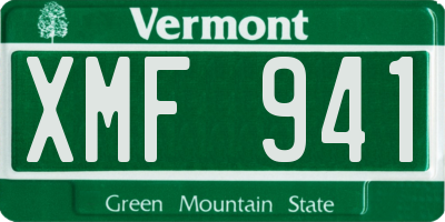 VT license plate XMF941