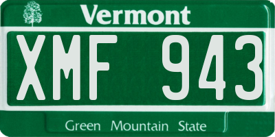 VT license plate XMF943
