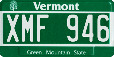 VT license plate XMF946