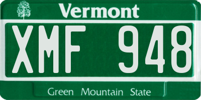 VT license plate XMF948