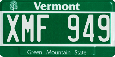 VT license plate XMF949