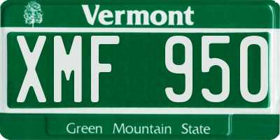 VT license plate XMF950