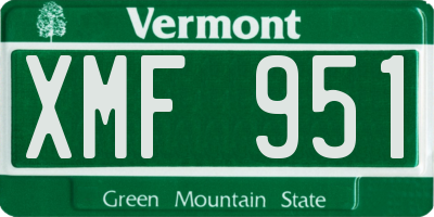 VT license plate XMF951