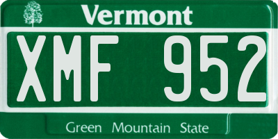 VT license plate XMF952