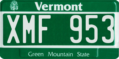 VT license plate XMF953