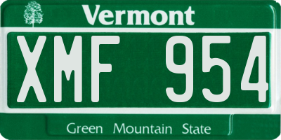 VT license plate XMF954
