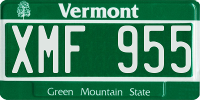VT license plate XMF955