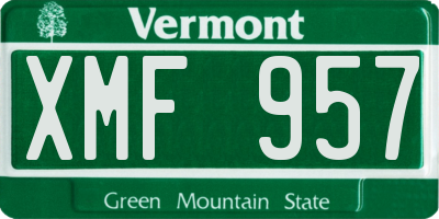 VT license plate XMF957