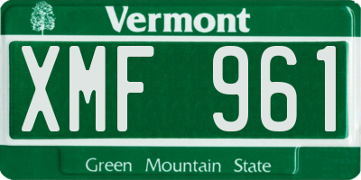 VT license plate XMF961
