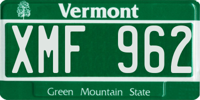 VT license plate XMF962