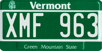 VT license plate XMF963