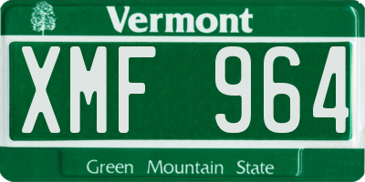 VT license plate XMF964