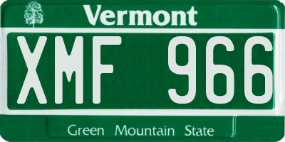 VT license plate XMF966