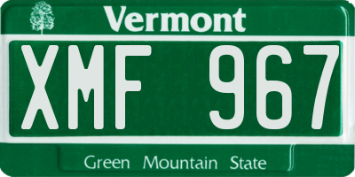 VT license plate XMF967