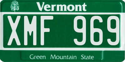 VT license plate XMF969