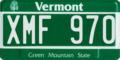 VT license plate XMF970