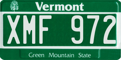 VT license plate XMF972
