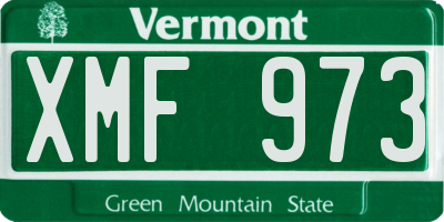 VT license plate XMF973