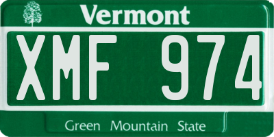 VT license plate XMF974