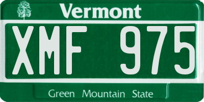 VT license plate XMF975