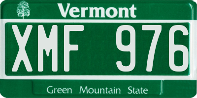 VT license plate XMF976